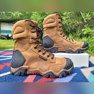 Chippewa Boots Men's 8.5 M Composite Toe Brown Leather Work Waterproof 50013 New